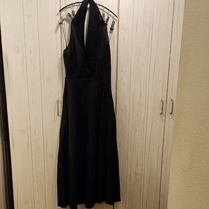 Zara Black Backless Halter Dress